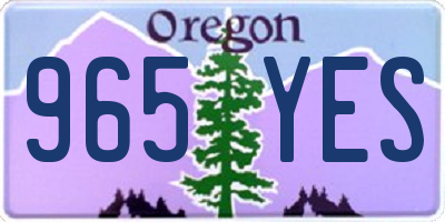 OR license plate 965YES