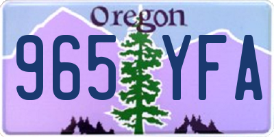 OR license plate 965YFA