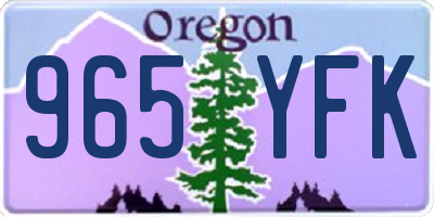 OR license plate 965YFK