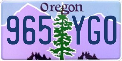 OR license plate 965YGO