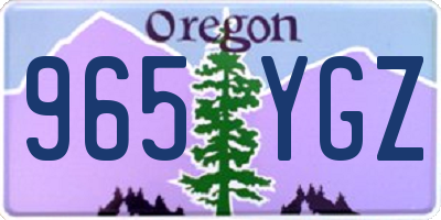 OR license plate 965YGZ