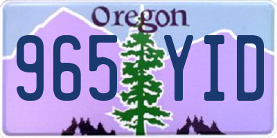 OR license plate 965YID