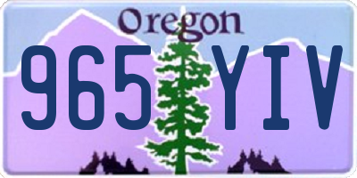 OR license plate 965YIV