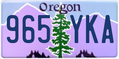 OR license plate 965YKA