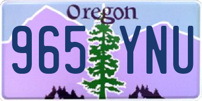 OR license plate 965YNU