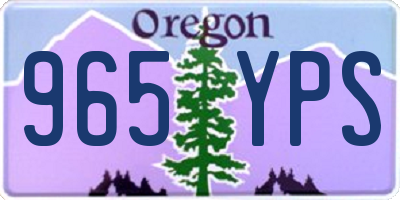 OR license plate 965YPS