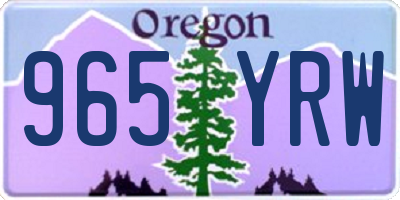 OR license plate 965YRW