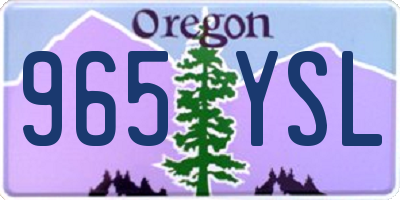 OR license plate 965YSL