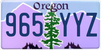 OR license plate 965YYZ