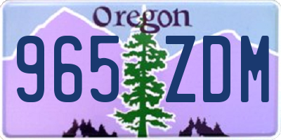 OR license plate 965ZDM