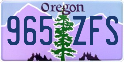 OR license plate 965ZFS