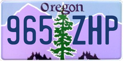 OR license plate 965ZHP