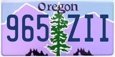 OR license plate 965ZII