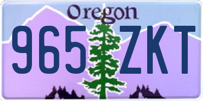 OR license plate 965ZKT