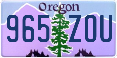OR license plate 965ZOU
