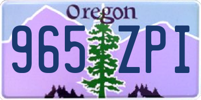 OR license plate 965ZPI