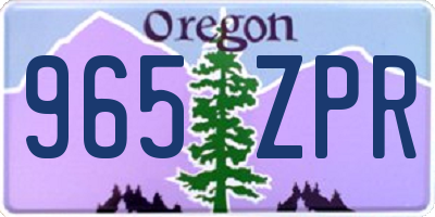 OR license plate 965ZPR