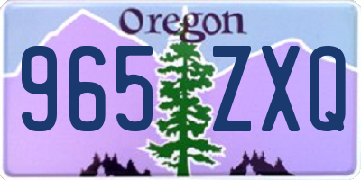 OR license plate 965ZXQ