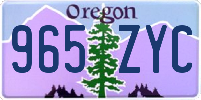 OR license plate 965ZYC