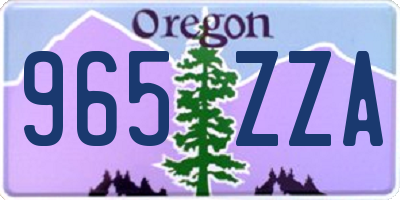 OR license plate 965ZZA