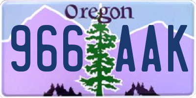OR license plate 966AAK