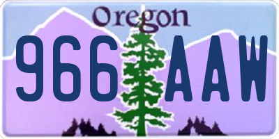 OR license plate 966AAW