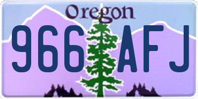 OR license plate 966AFJ