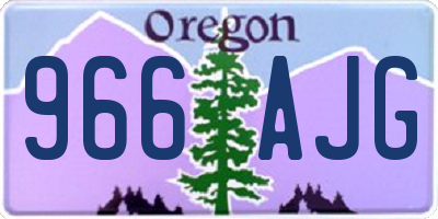 OR license plate 966AJG