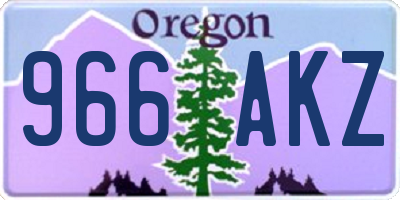 OR license plate 966AKZ