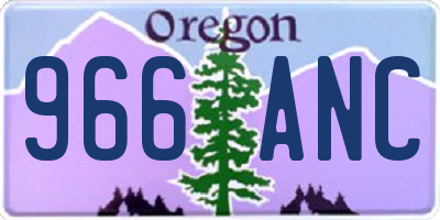 OR license plate 966ANC