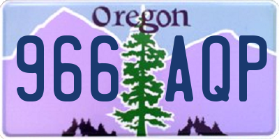 OR license plate 966AQP