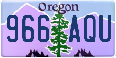 OR license plate 966AQU