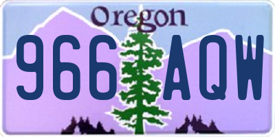 OR license plate 966AQW