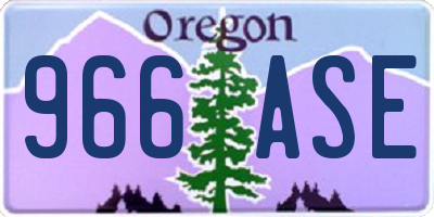 OR license plate 966ASE