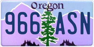 OR license plate 966ASN
