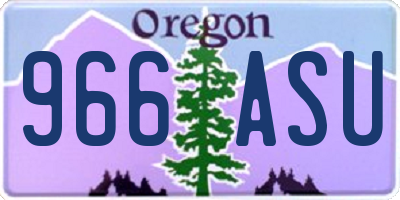 OR license plate 966ASU