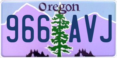 OR license plate 966AVJ