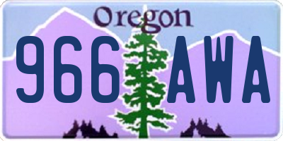 OR license plate 966AWA