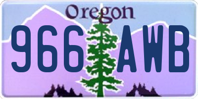 OR license plate 966AWB