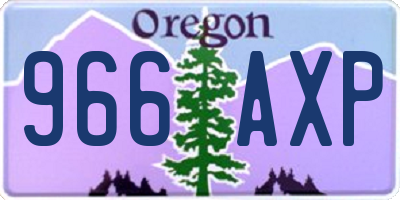 OR license plate 966AXP