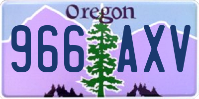 OR license plate 966AXV