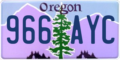 OR license plate 966AYC
