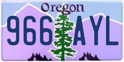 OR license plate 966AYL