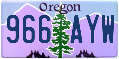 OR license plate 966AYW