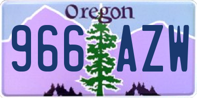 OR license plate 966AZW