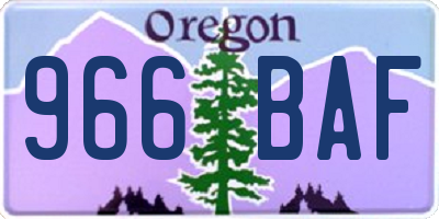 OR license plate 966BAF