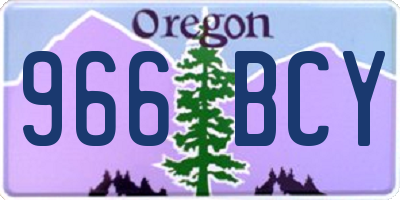 OR license plate 966BCY