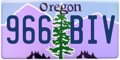OR license plate 966BIV