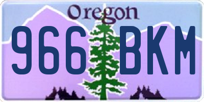 OR license plate 966BKM