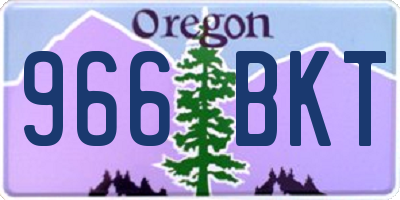OR license plate 966BKT
